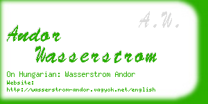 andor wasserstrom business card